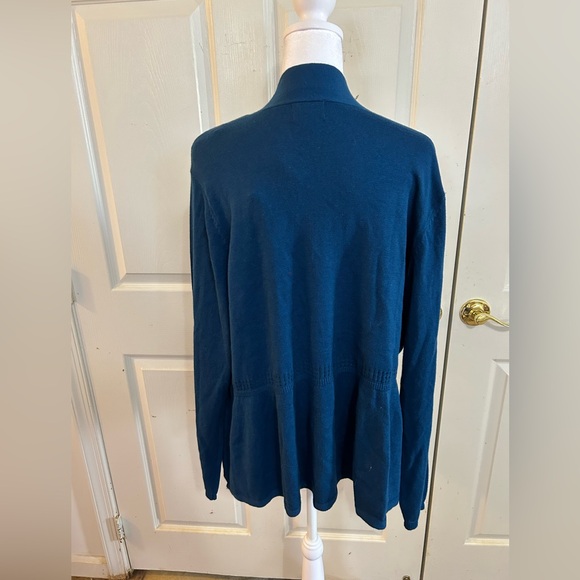 NEW Laura Scott Dark Teal Open Front Cardigan - Picture 5 of 7